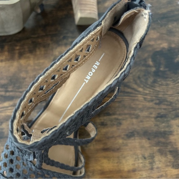Report Reeve Pumps Dark Gray Strappy Heels Formal Casual Neutral 10 - Picture 5 of 7